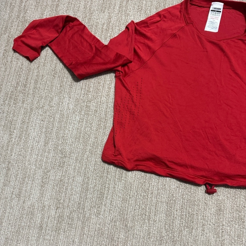 Gymshark Women’s Medium Red Sweat Talks Activewear Top Long Sleeve Shirt - Picture 3 of 11